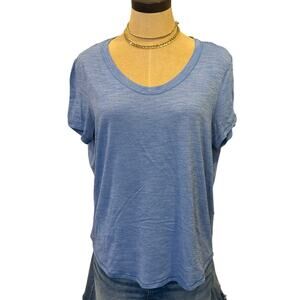 LULULEMON Blue S/S Workout Shirt Scoop neck size 8 Athleisure